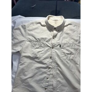 GH Bass & Co Casual Men's XL Button‎ Up Short Sleeve Shirt White Explorer Fis137